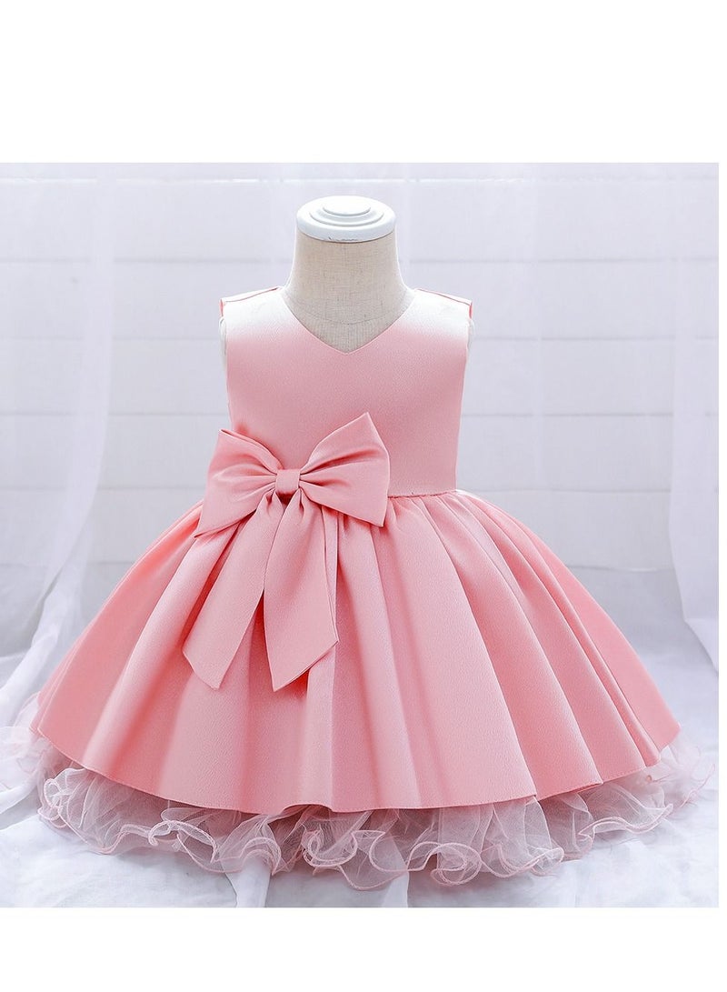 Round Neck Sleeveless Dress Skin Pink - Image 2