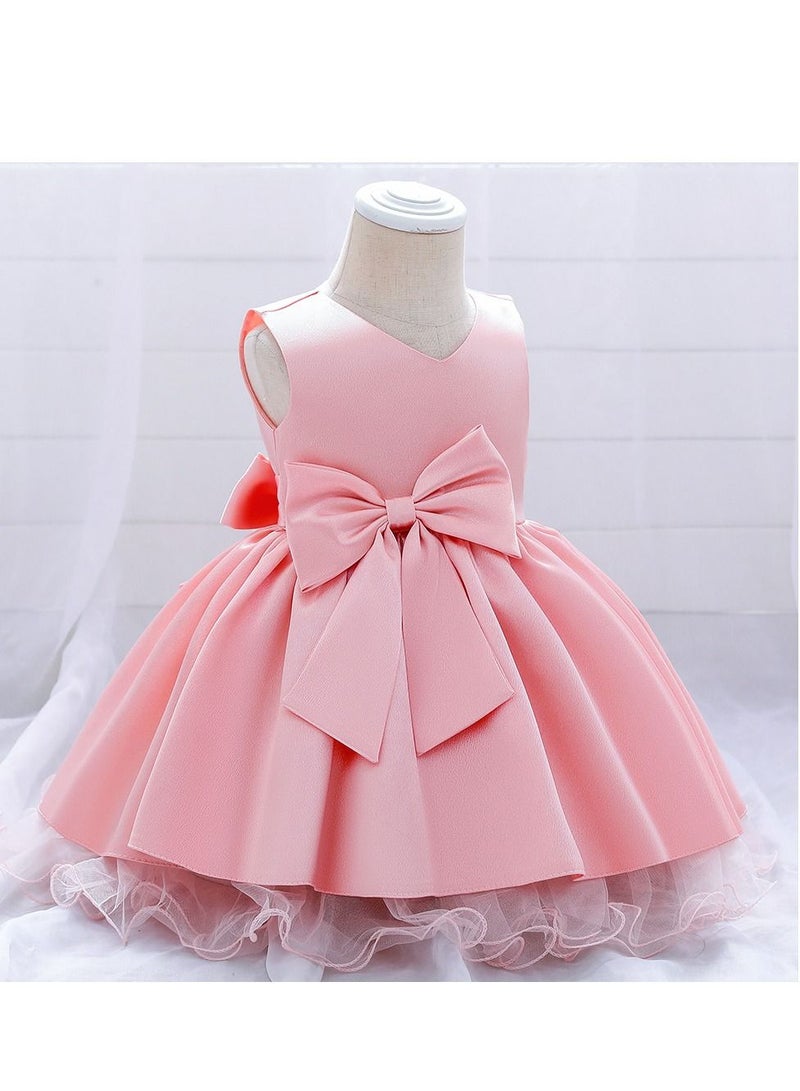Round Neck Sleeveless Dress Skin Pink - Image 1