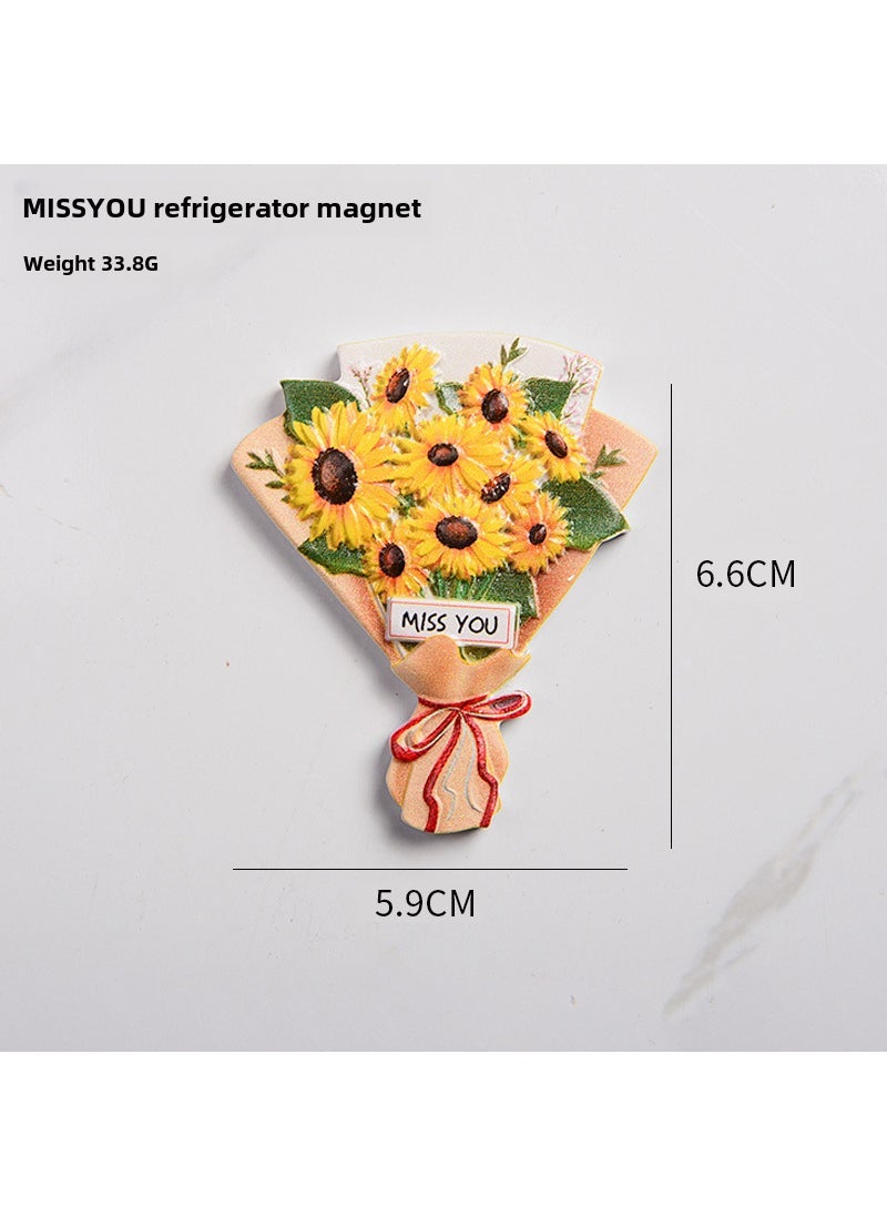 Fresh Cute Resin Refrigerator Sticker Miss you 