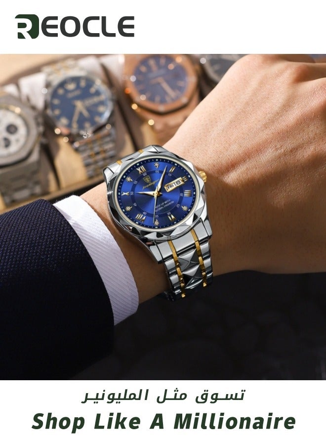 ريوكل ساعة رجالية ساعة يد رجالية جديدة مضيئة جديدة مضادة للماء ومضيئة أوتوماتيكية بالكامل ومضادة للماء ومضيئة ومناسبة للأعمال التجارية - Image 2