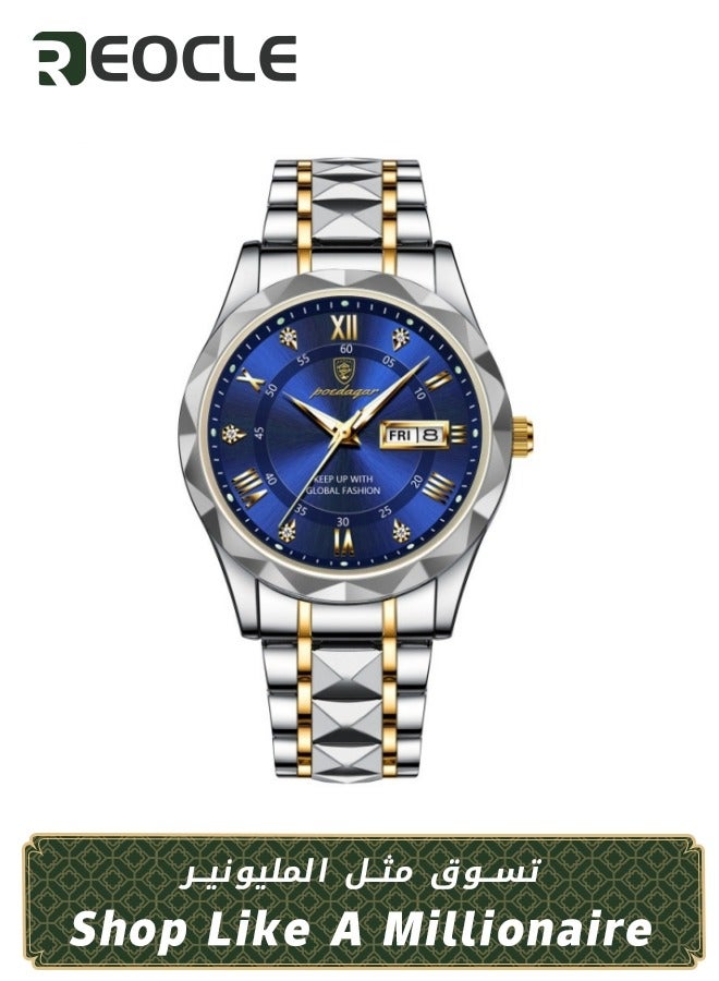 ريوكل ساعة رجالية ساعة يد رجالية جديدة مضيئة جديدة مضادة للماء ومضيئة أوتوماتيكية بالكامل ومضادة للماء ومضيئة ومناسبة للأعمال التجارية - Image 1