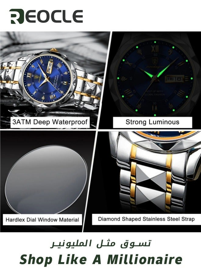 ريوكل ساعة رجالية ساعة يد رجالية جديدة مضيئة جديدة مضادة للماء ومضيئة أوتوماتيكية بالكامل ومضادة للماء ومضيئة ومناسبة للأعمال التجارية - Image 4