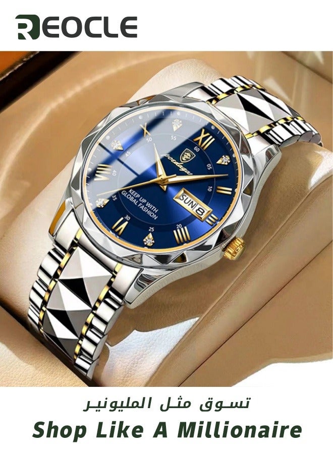 ريوكل ساعة رجالية ساعة يد رجالية جديدة مضيئة جديدة مضادة للماء ومضيئة أوتوماتيكية بالكامل ومضادة للماء ومضيئة ومناسبة للأعمال التجارية - Image 5
