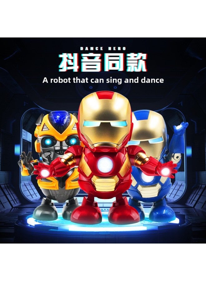 Net Red Explosions Electric Dancing Robot Toy Model Singing And Dancing Luminous Deformation Bumblebee Gift Wholesale-Color:Dancing Robot 【Blue -84 Songs】 Color Box Version - Image 3