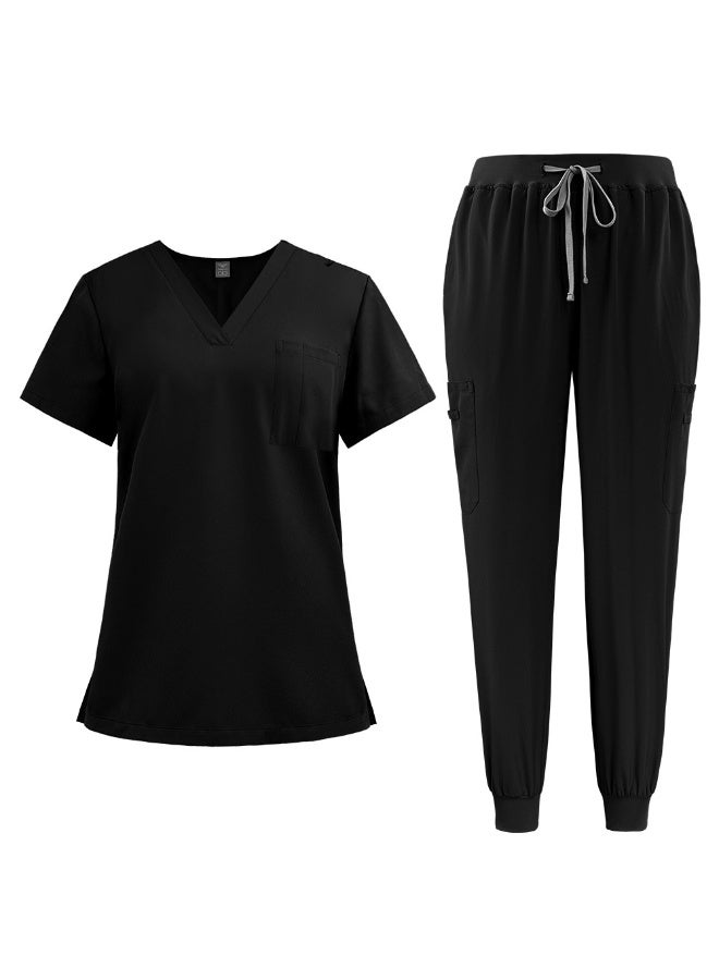 NIBEMINENT Elastic Soft Jogger Suits Hospital Nurse Uniforms Clinic Operating Room Workwear Medical Tops Pants Set Scrubs Medical Women - Image 1