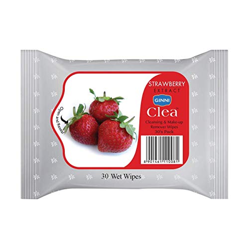 GINNI CLEA Wet Wipes, Cleansing & Makeup Remover Wipes, Wet Tissues for Face Moisturizing With Strawberry Fragrance (Pack of 3) - Image 2