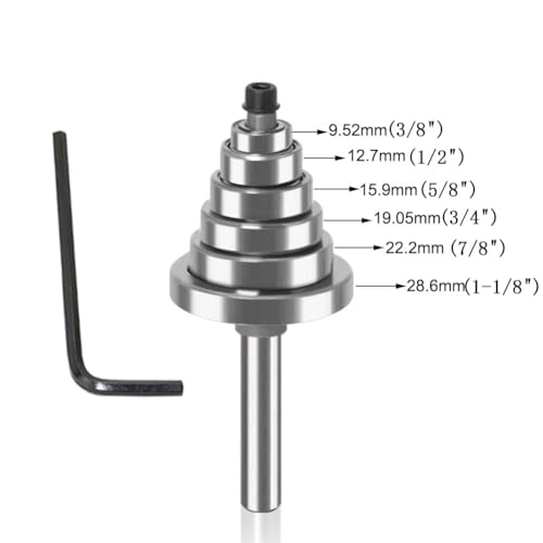 WSOOX 1/4 Inch Shank Rabbet Router Bit Set, 3 Pieces Rabbeting Router Bit with 6 Bearings Set (1/8", 1/4", 5/16", 3/8", 7/16", 1/2" Bearings) (1/4 Inch) - Image 2