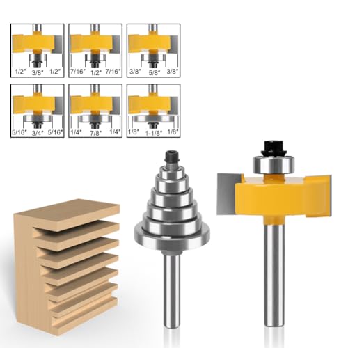 WSOOX 1/4 Inch Shank Rabbet Router Bit Set, 3 Pieces Rabbeting Router Bit with 6 Bearings Set (1/8", 1/4", 5/16", 3/8", 7/16", 1/2" Bearings) (1/4 Inch) - Image 3