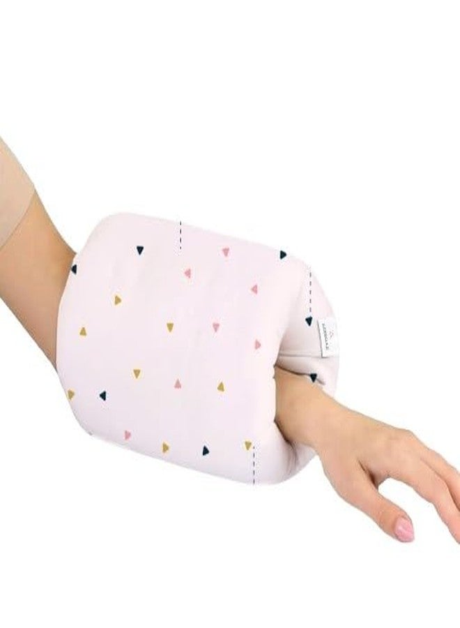 ADMIRAE Arm Feeding Pillow for Baby, Soft Nursing Pillow for Comfortable Feeding | Easy-to-Wear Arm Cushion for Mom & Dad |Washable Cover |Ideal for Bottle & Breastfeeding - Triangle Print