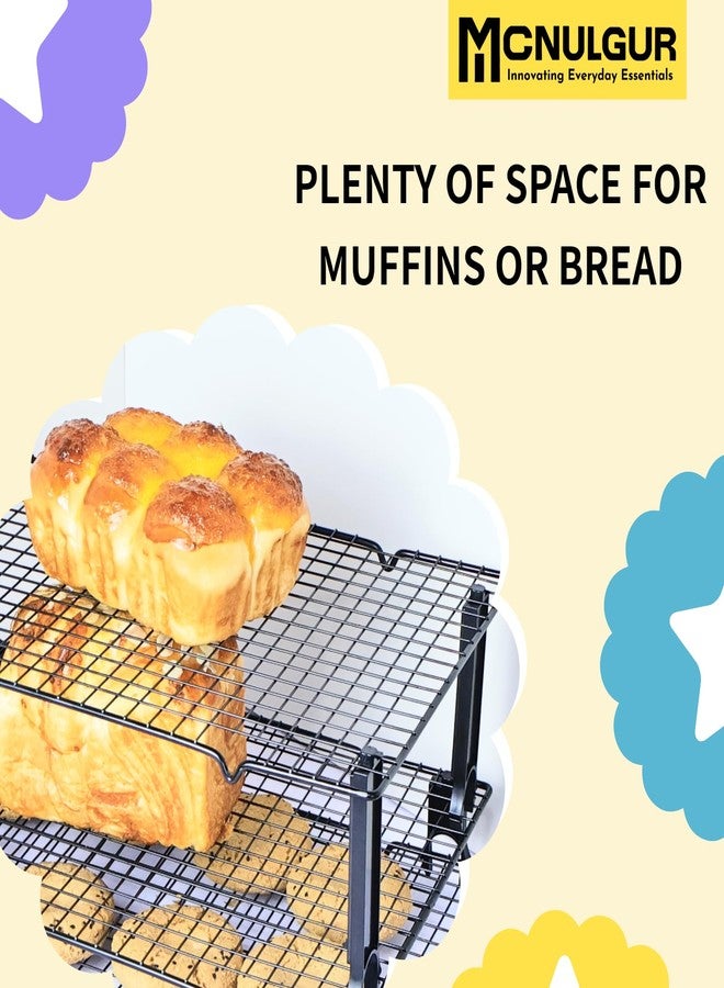 MCNULGUR Wire Rack Stacker, Pack of 4 - Organize Your Baking with Space-Saving Ease (Black, Medium) - Image 5