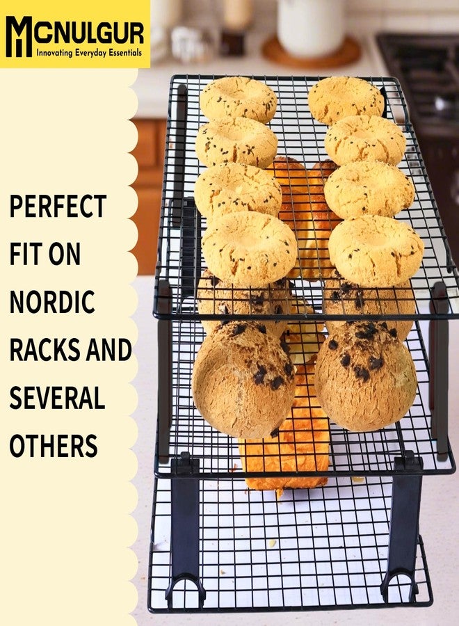 MCNULGUR Wire Rack Stacker, Pack of 4 - Organize Your Baking with Space-Saving Ease (Black, Medium) - Image 3