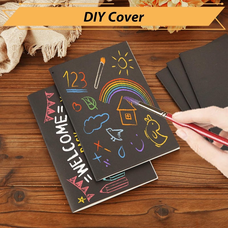 MIVIDE 50 Pack A5 Kraft Notebooks Black Cover Journal Bulk Pack 83 x 55 inch Notebooks 60 Pages Lined Travel Notebooks for Writing Making Plans School Office Supplies - Image 4