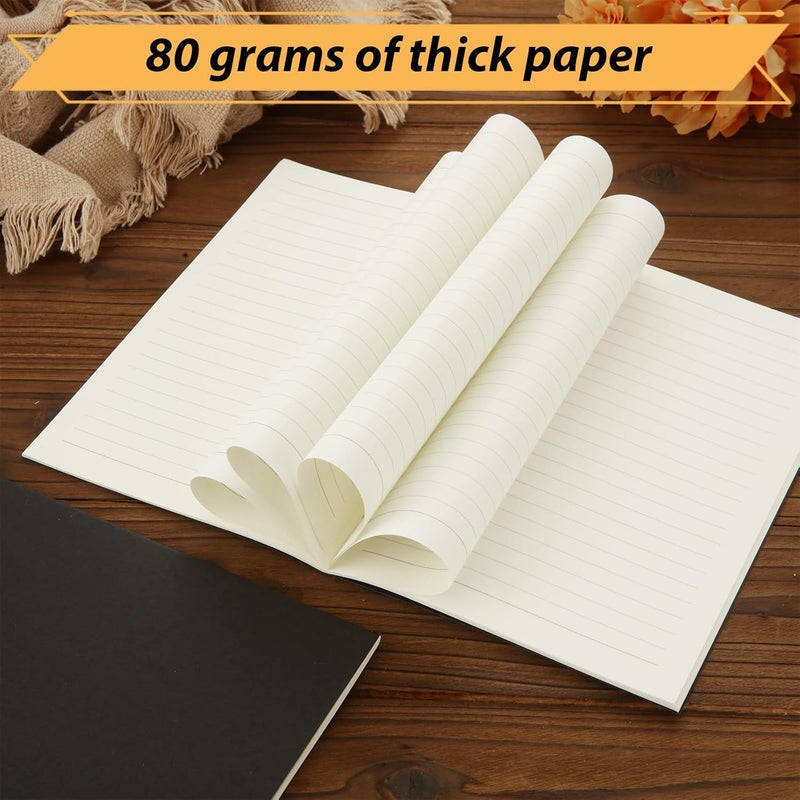 MIVIDE 50 Pack A5 Kraft Notebooks Black Cover Journal Bulk Pack 83 x 55 inch Notebooks 60 Pages Lined Travel Notebooks for Writing Making Plans School Office Supplies - Image 3