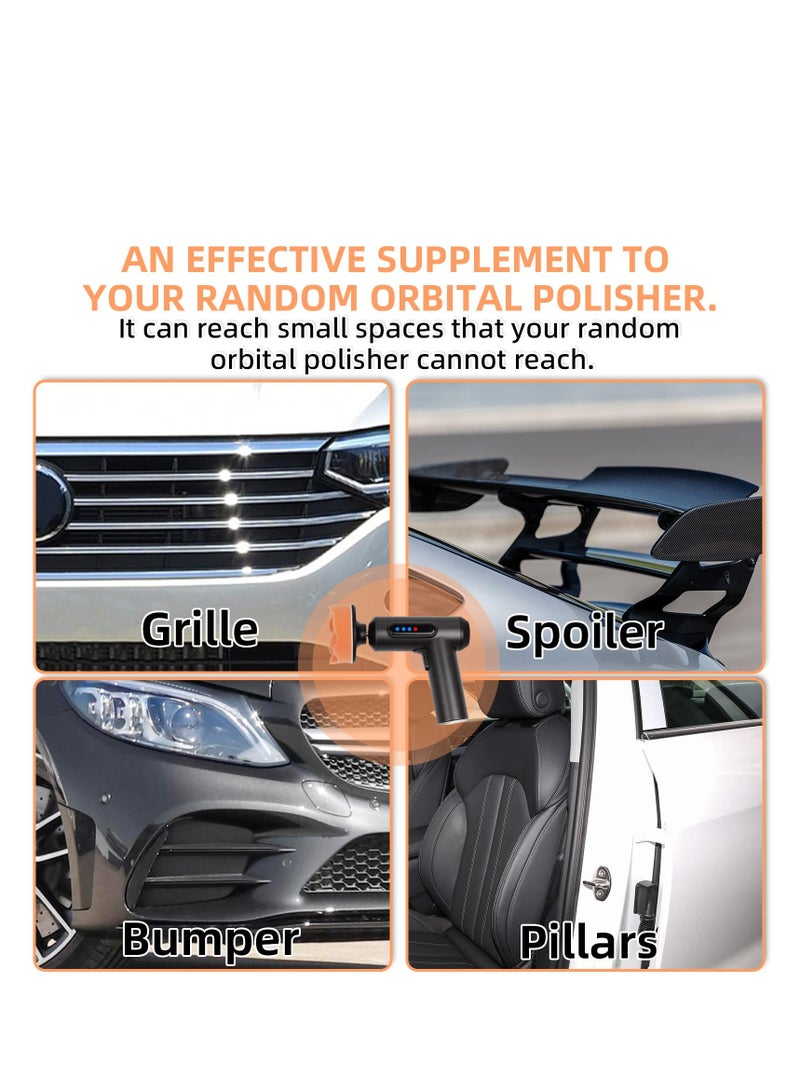 SYOSI Car Scratch Remover Polisher Kit, Mini Rechargeable Buffer for Car Paint Repairing Waxing Buffing with 3 Buffing Pads, Cordless Handheld Portable Battery Powered, Effective Supplement - Image 3