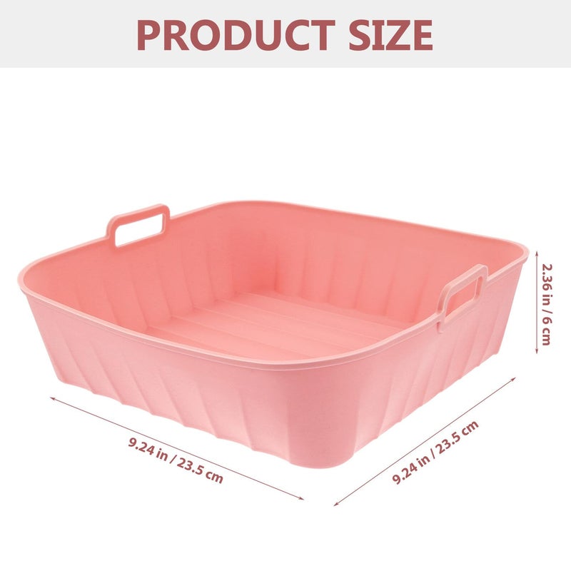 Reusable Pink Silicone Air Fryer Liner Mat Non Stick Baking Mat for Kitchen - Image 3