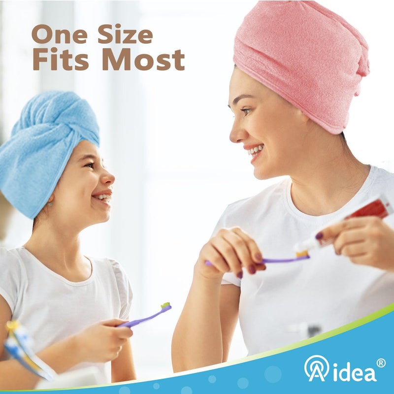 AIDEA Microfiber Hair Towel Wrap, 5 Pack Hair Turbans, Super Absorbent Quick Dry Hair Towel Wrap for All Hair Types Anti Frizz, 26"Ã—10" - Image 5