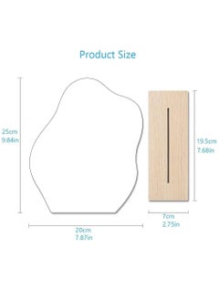 Arabest Makeup Mirror for Desk with Stand-Aesthetic Desk Decor Vanity Mirror-Frameless Table top for Bedroom,Living Room and Minimal Spaces Room Decor (Baby Fat)  - Image 2