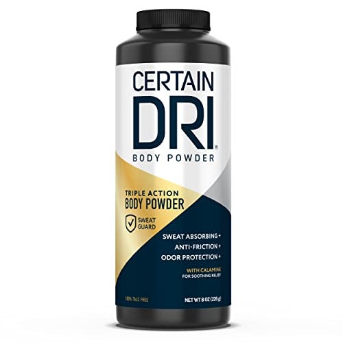 Certain Dri Body Powder for Men Women TalcFree Maximum Sweat Absorption Moisture Odor Control CalamineInfused AntiChafing AntiItch Gentle on Sensitive Skin 8 oz