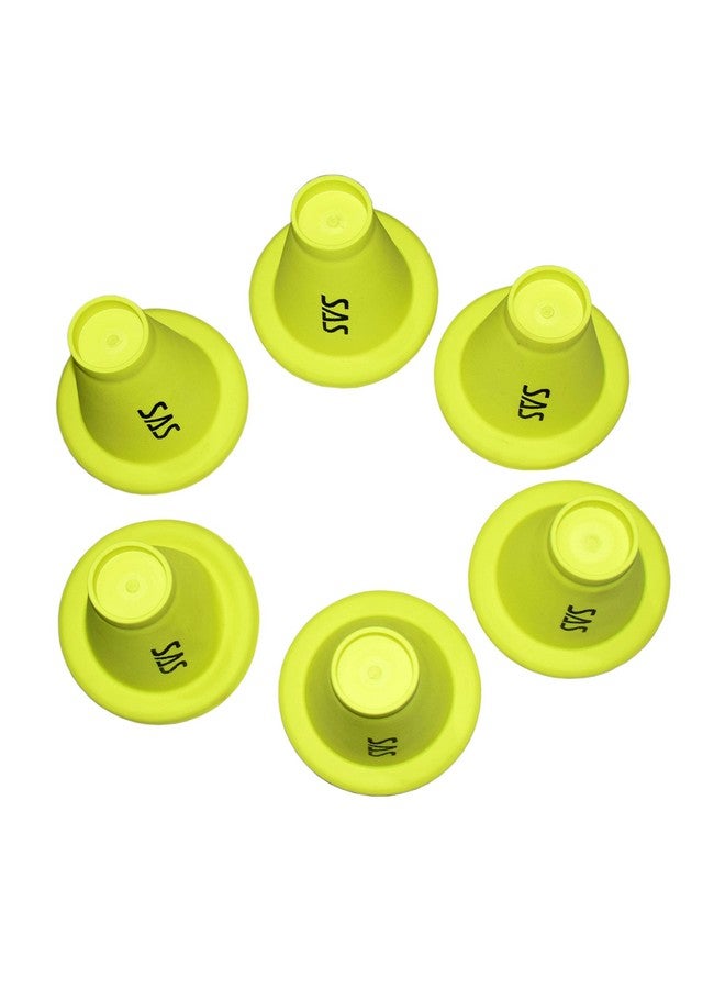 SAS SPORTS Cricket Batting Tee - Durable TPR Material | Cricket Cones for Exercise | Cricket Equipment Tee for Batting, Cricket Practice | Cricket Cones for Practice (Yellow, Pack of 6) - Image 4