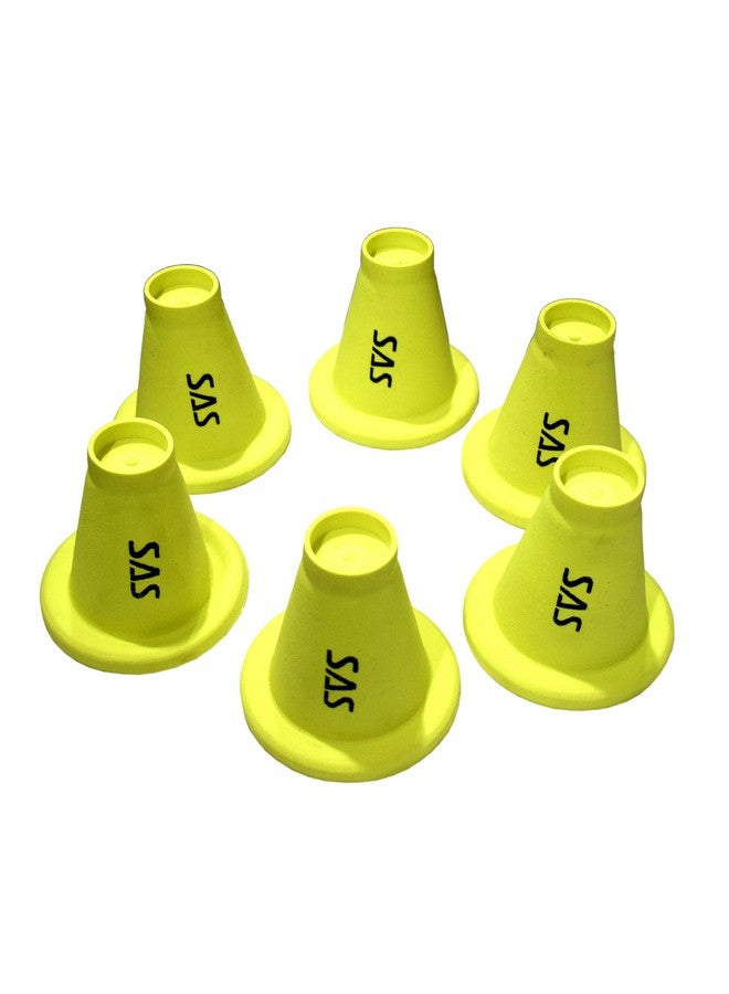 SAS SPORTS Cricket Batting Tee - Durable TPR Material | Cricket Cones for Exercise | Cricket Equipment Tee for Batting, Cricket Practice | Cricket Cones for Practice (Yellow, Pack of 6) - Image 5