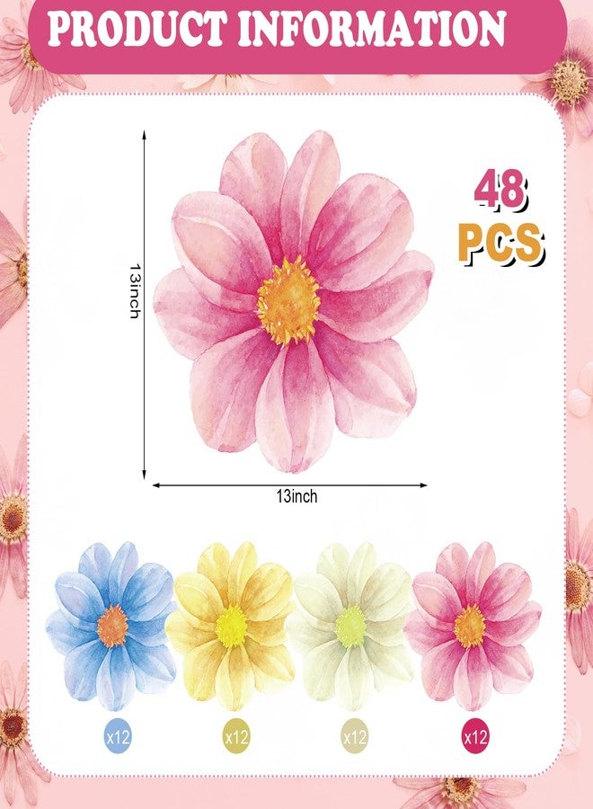 FoldTier 48 Pcs Flower Shaped Disposable Paper Place Mats 13 x 13 inches Floral Table Place mats Decorative for Dining Table Setting Birthday Party Supplies Wedding Bridal Shower Spring Summer Decor - Image 2