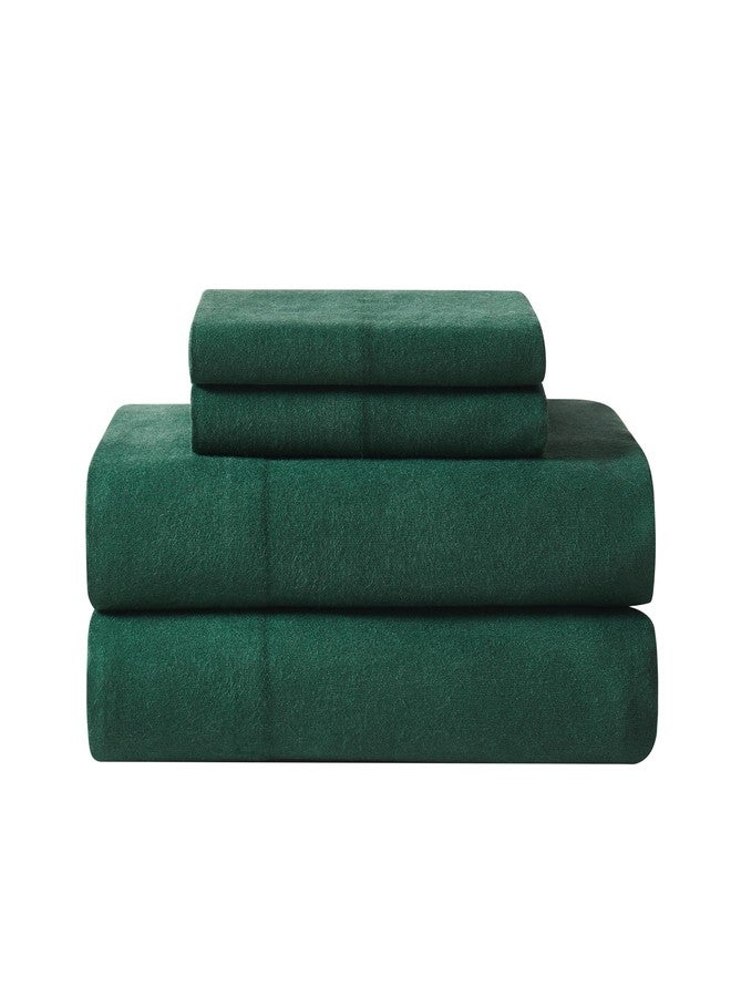 TRULY SOFT Solid Green King Flannel Sheet Set - Image 4