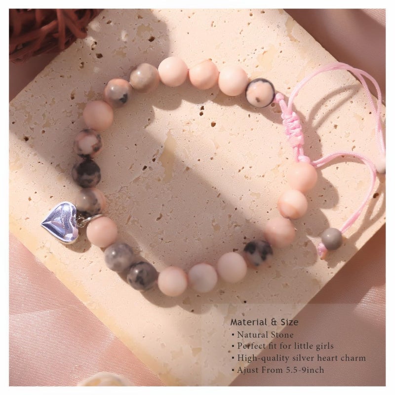 Chuchoter Perfect Teen Girls Gifts,To My Daughter/Granddaughter/Niece Bracelet,Sweet Heart Natural Stone beaded Bracelet,Birthday Christmas Valentines Graduation easter Gifts (always-pink) - Image 3