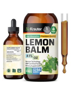 BIO KRAUTER BIO KRAUTER Lemon Balm Leaf Extract - Vegan Lemon Balm Drops - Melissa Lemon Balm Tincture for Calmness Support - Sugar & Alcohol-Free Lemon Balm Extract 4 Fl. Oz.  - Image 1