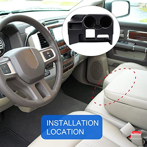 DICMIC Center Console Armrest Add-on Cup Holder for 2003-2012 Dodge Ram 1500 2500 3500 - Image 5