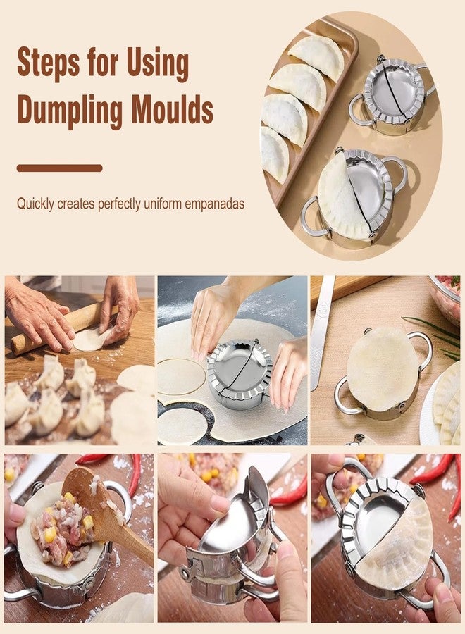 Stonelatrixo 6-Inch Stainless Steel Empanada Press & Dumpling Maker - 2-in-1 Dough Cutter & Mold for Empanadas, Dumplings, Ravioli, Pierogi, & Hand Pies - Image 3