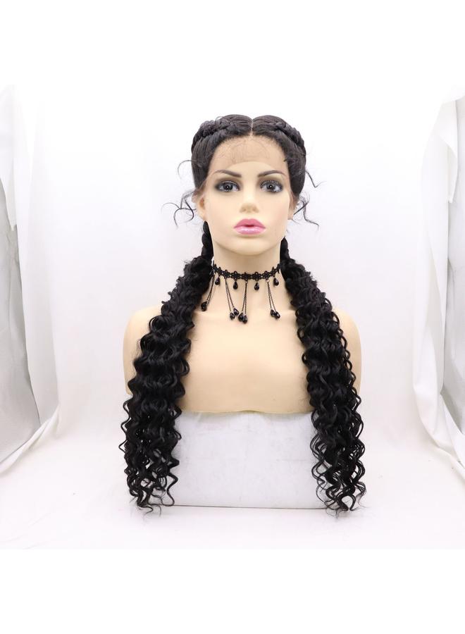 Bluejw Two Strands Braided Hand-woven 360 Lace Chemical Fiber Wig Hair European And American Wig Women's Long Hair Braided Wig - Image 1