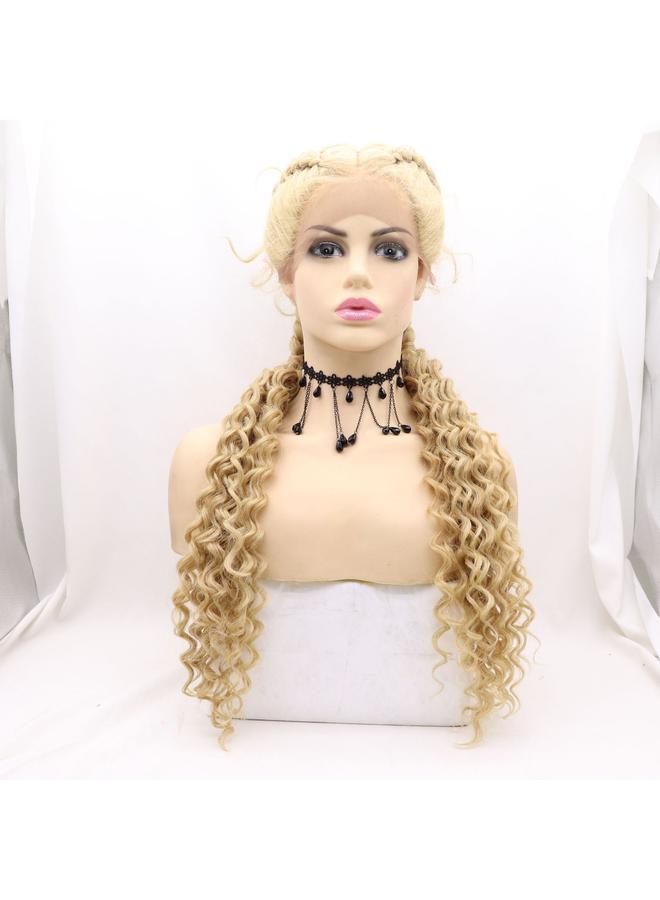 Bluejw Two Strands Braided Hand-woven 360 Lace Chemical Fiber Wig Hair European And American Wig Women's Long Hair Braided Wig - Image 5
