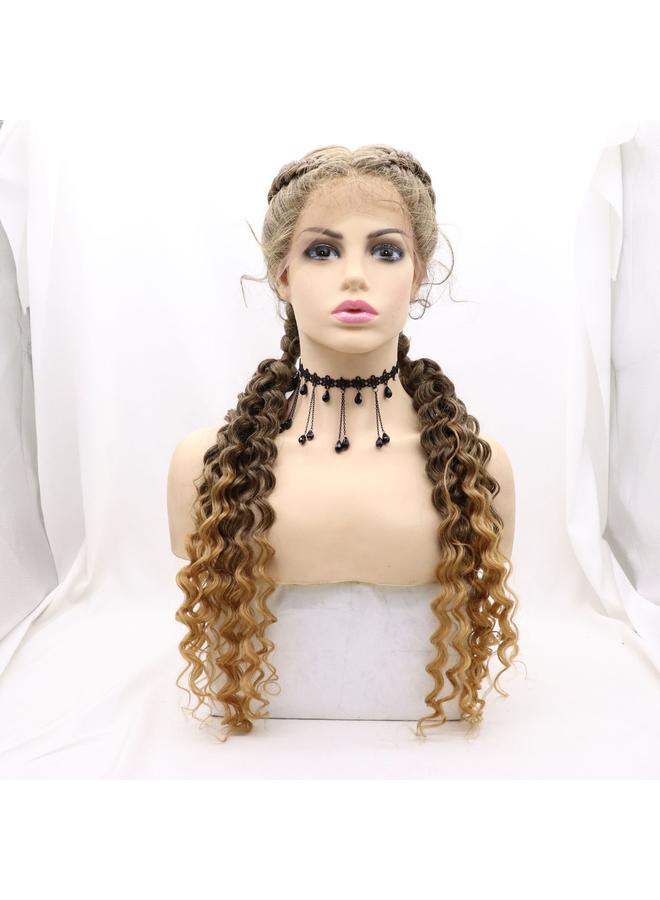 Bluejw Two Strands Braided Hand-woven 360 Lace Chemical Fiber Wig Hair European And American Wig Women's Long Hair Braided Wig - Image 2