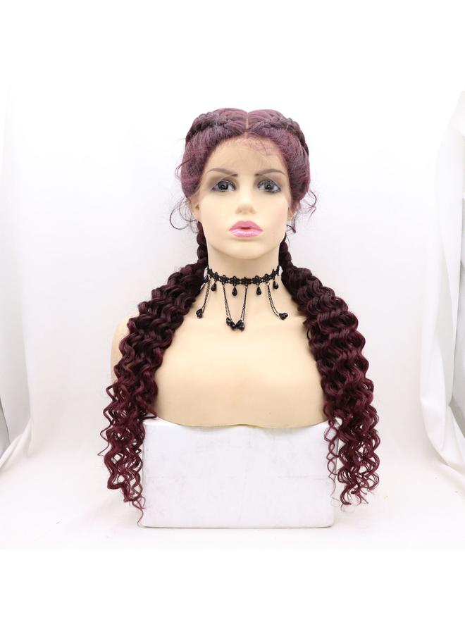 Bluejw Two Strands Braided Hand-woven 360 Lace Chemical Fiber Wig Hair European And American Wig Women's Long Hair Braided Wig - Image 4