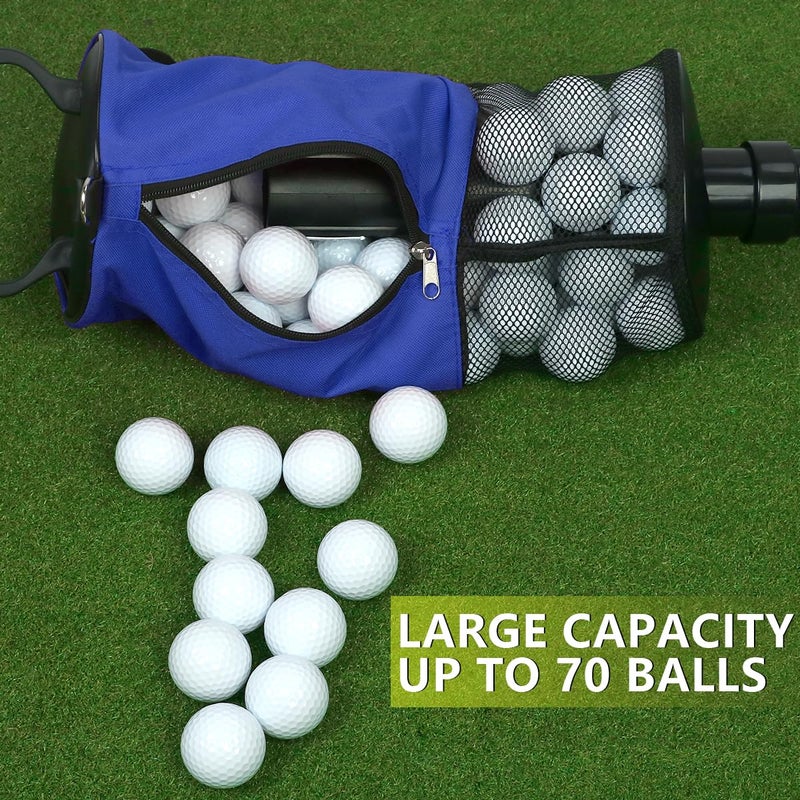 HOW TRUE Golf Ball Retriever, Portable Shag Bag Golf Ball Pick Up with Removable Plastic Tube, Pocket Shagger Storage, Blue - Image 4