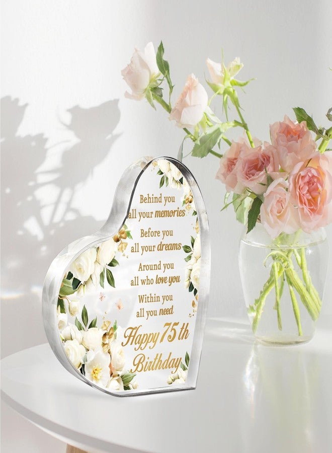 Acethrills 75th Birthday Gifts for Women, 75Th Birthday Decorations for Women - 3.9"L X 3.9"W X 0.51"Th Uv Printed Acrylic Paperweight, 75 Year Old Birthday Gifts - Image 4