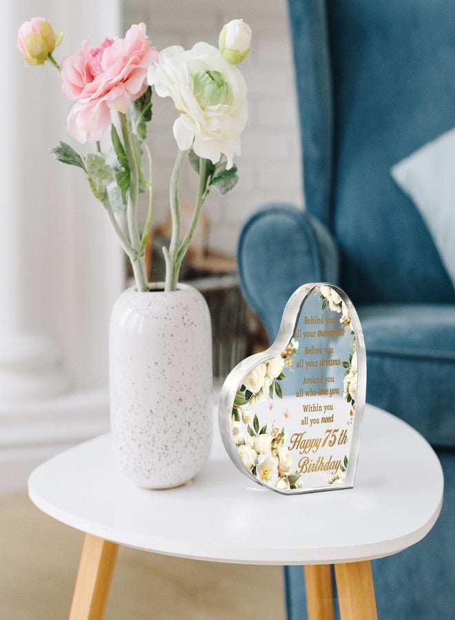 Acethrills 75th Birthday Gifts for Women, 75Th Birthday Decorations for Women - 3.9"L X 3.9"W X 0.51"Th Uv Printed Acrylic Paperweight, 75 Year Old Birthday Gifts - Image 5