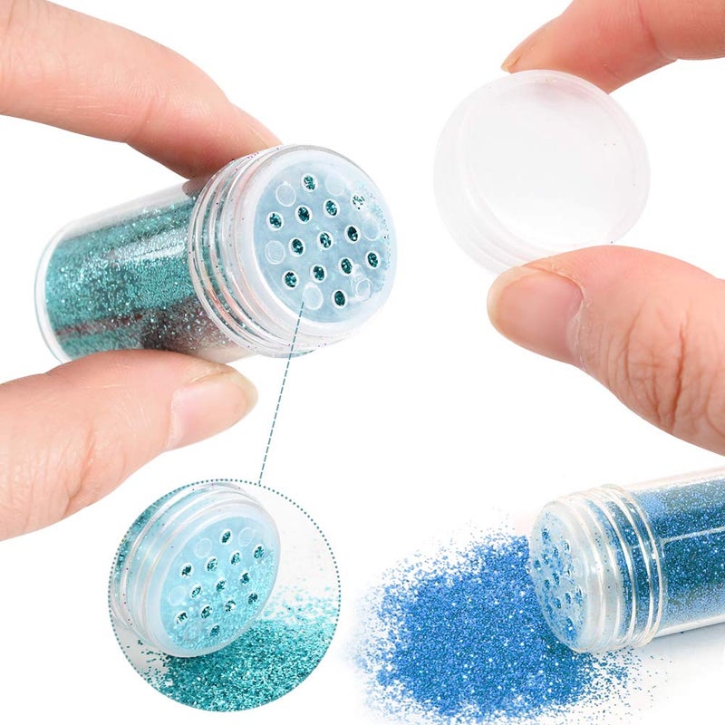 Estanoite Extra Fine Glitter, Set of 24 Colors Nail Arts Face Hair Eye Lip Gloss Makeup Glitter, Slime,Tumbler and Epoxy Resin Crafts Loose Powder Shaker - Image 4