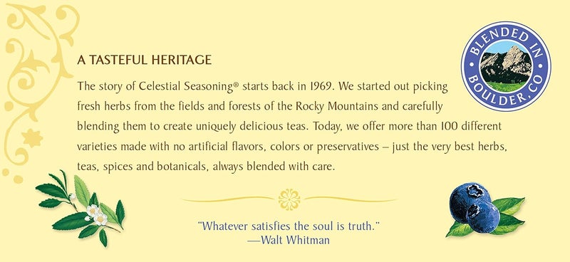 Celestial Seasonings True Blueberry Herbal Tea - Caffeine Free, 20 Tea Bags, 45g - Naturally Sweet Wild Blueberry Flavor - Image 5