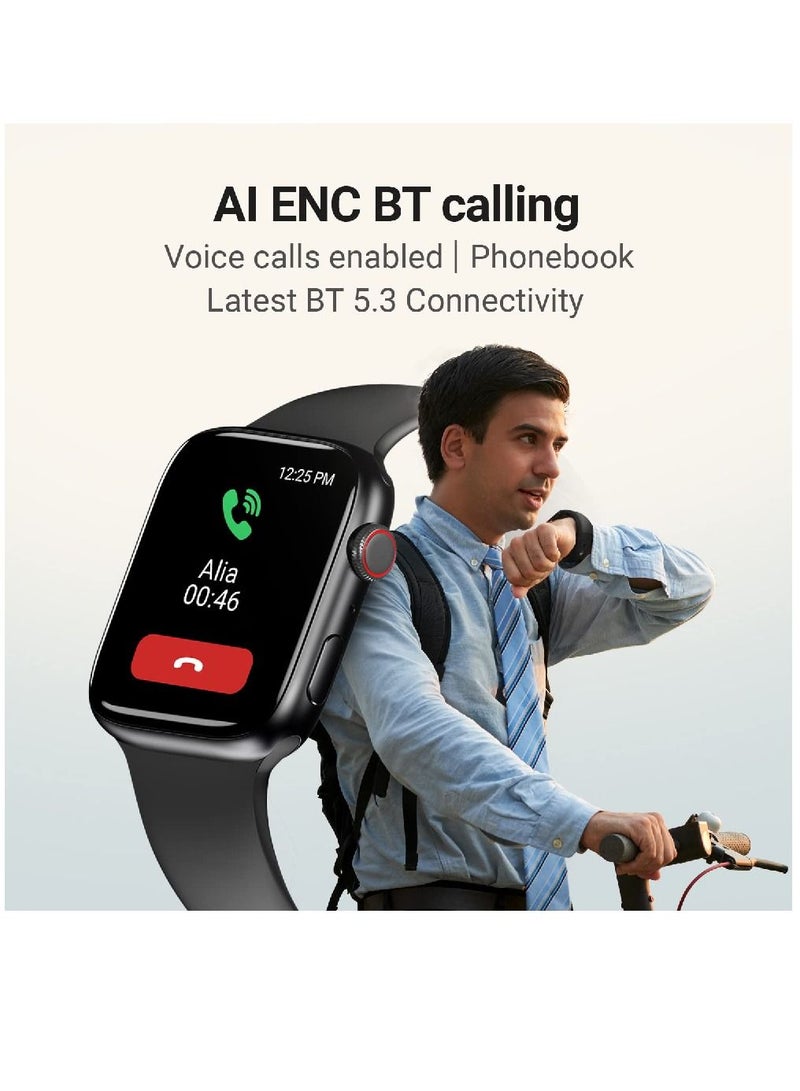 Zoom Plus Bluetooth Calling Full Touch Display Multi-Function Smartwatch For Men & Women Black - Image 5