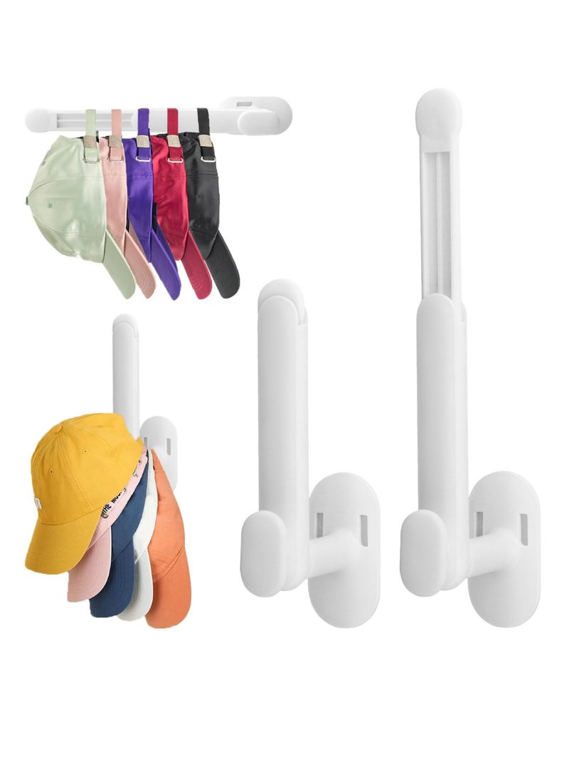 Excefore Hat Organizer for Baseball Caps, 2Pcs Metal Retractable Hat Rack for Baseball Caps,Hat Holder Organizer,  Hat Hooks Can Hold More Than 15 Hats  - Image 1