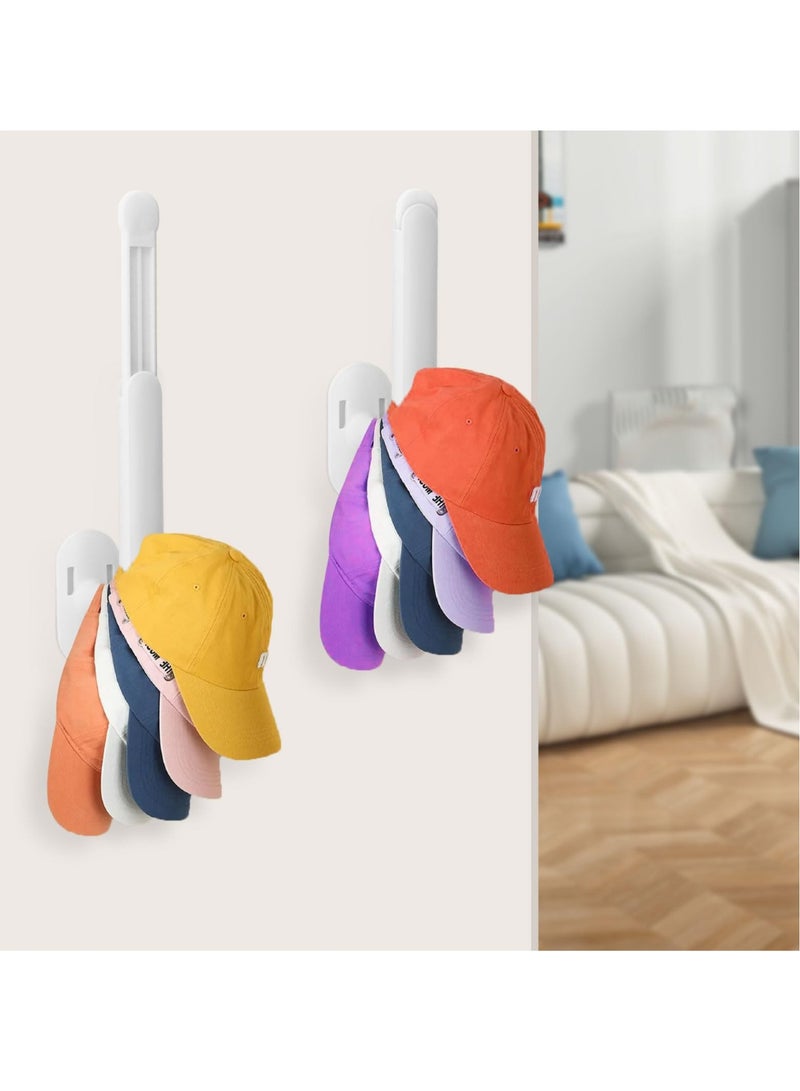 Excefore Hat Organizer for Baseball Caps, 2Pcs Metal Retractable Hat Rack for Baseball Caps,Hat Holder Organizer,  Hat Hooks Can Hold More Than 15 Hats  - Image 2