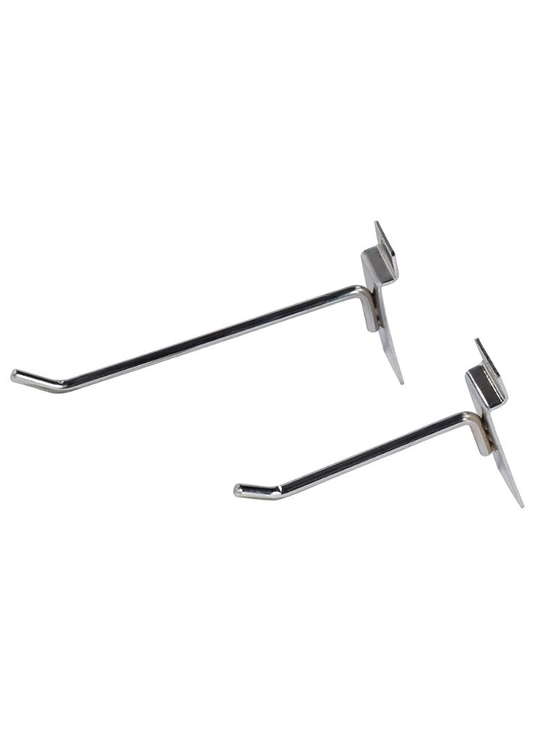 KNP KNP Chrome Plated Slat Wall Hooks 10cm provide a practical, stylish, and space-saving solution for displaying and organizing a variety of items.  - Image 1
