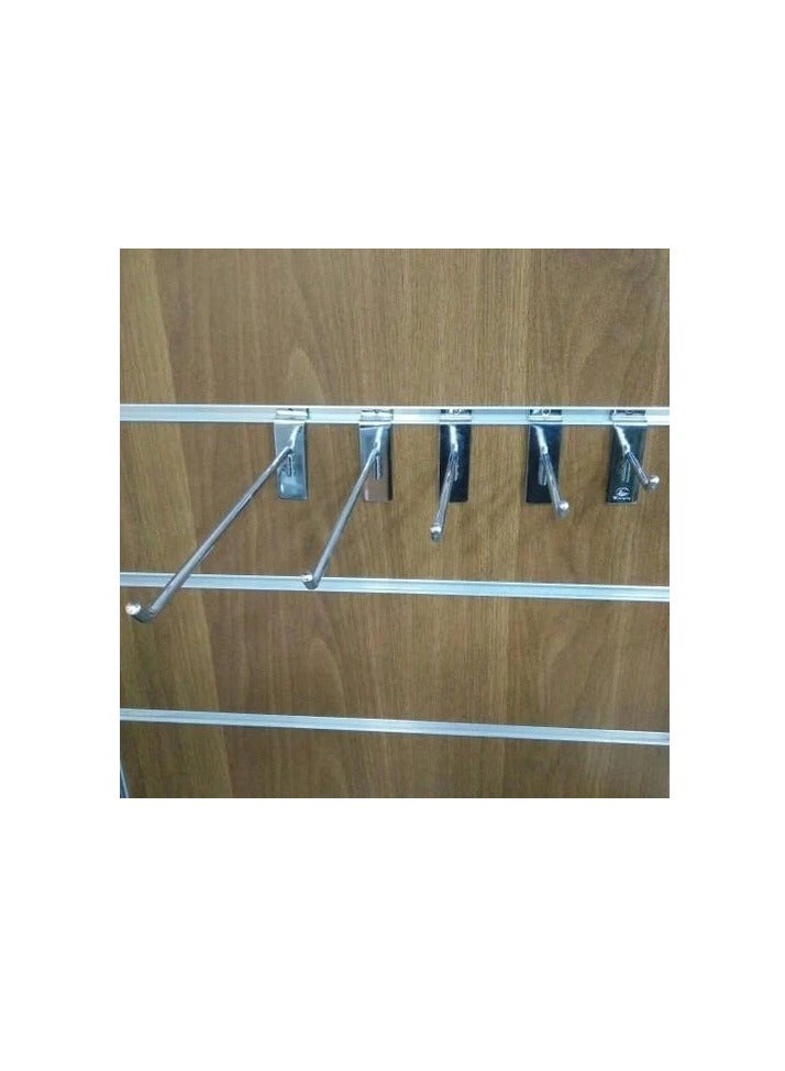 KNP KNP Chrome Plated Slat Wall Hooks 10cm provide a practical, stylish, and space-saving solution for displaying and organizing a variety of items.  - Image 3