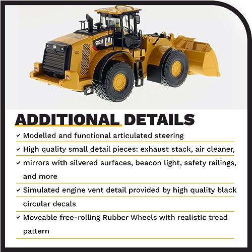 Diecast Masters 1:50 Caterpillar 982M Wheel Loader | Core Classics Series Cat Trucks & Construction Equipment | 1:50 Scale Model Diecast Collectible Model 85292C - Image 5