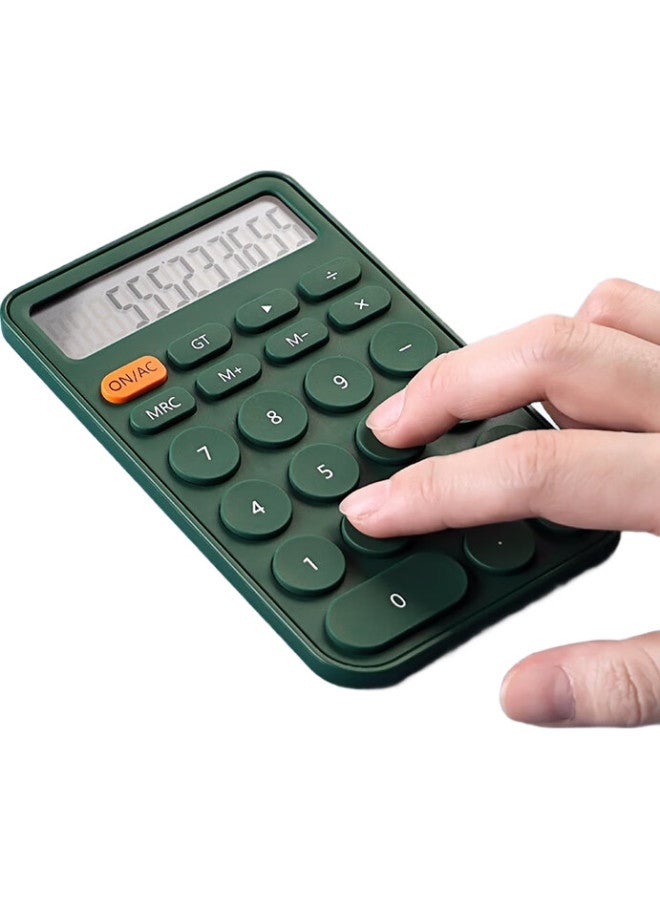 Tianse Candy-Colored Simple Calculator, 12-Digit Large Screen, Stylish Desktop Computer Tablet, Portable Office Supplies, Ts-1721, Bamboo Green - Image 1