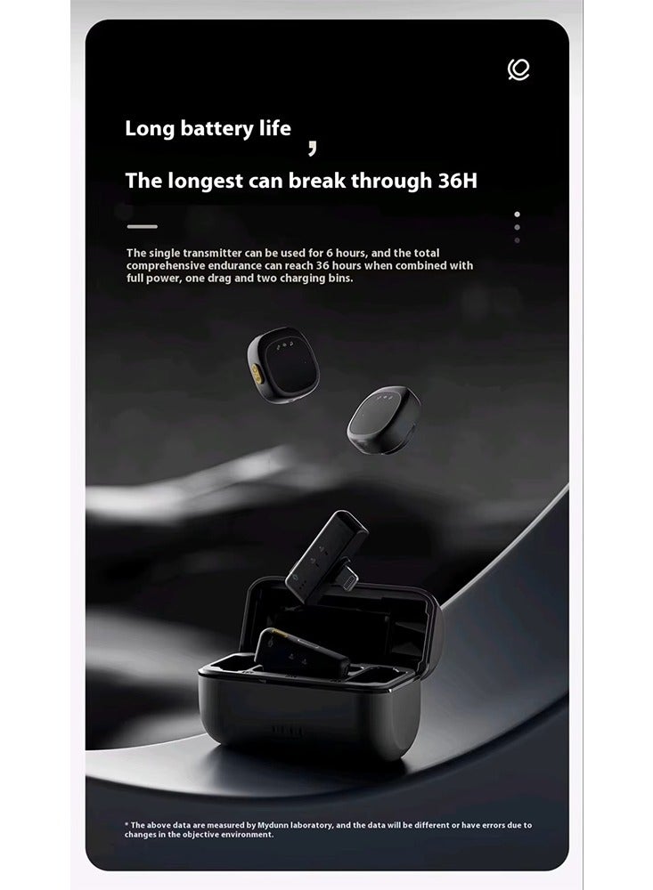 SX27 Professional Dual Wireless Microphone with Magnetic Clips, Noise Cancellation, for iPhone and Type-C Devices, Ideal for Live Streaming and Video Recording with Portable Charging Case - Image 2