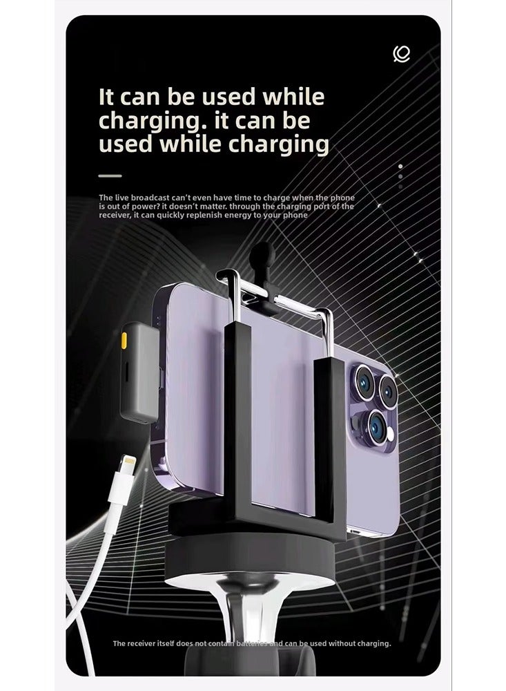 SX27 Professional Dual Wireless Microphone with Magnetic Clips, Noise Cancellation, for iPhone and Type-C Devices, Ideal for Live Streaming and Video Recording with Portable Charging Case - Image 3