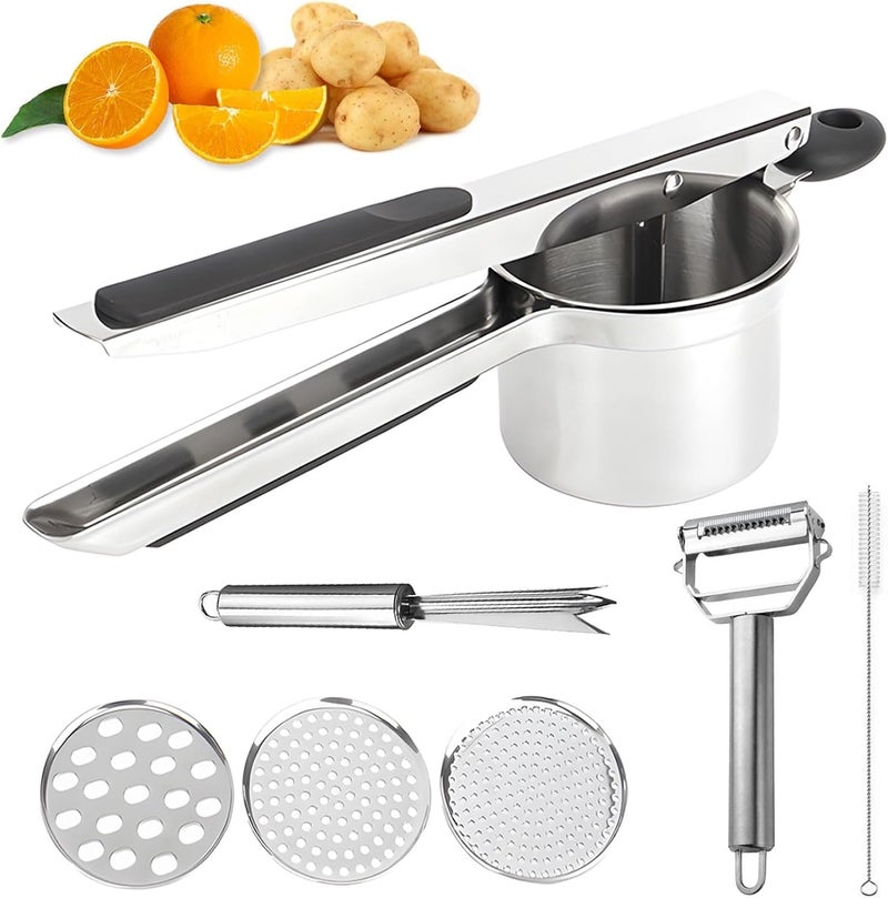 Elemirance Stainless Steel Potato Ricer 15 oz with 3 Interchangeable Discs - Heavy - Duty and Durable Kitchen Tool for Effortless Mashing - Image 1