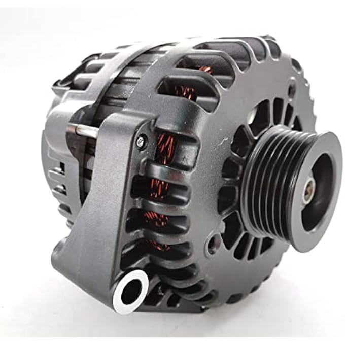 Pateyney GM LS Truck AD244 220 AMP CHROME ALTERNATOR BELT 4 Pin Connector Black - Image 1